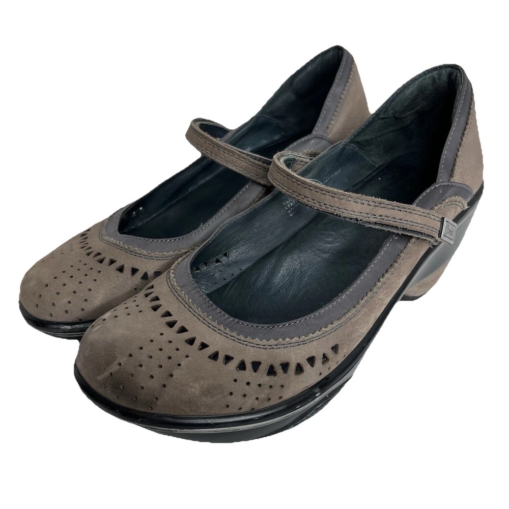 Jambu Lido Leather Wedge Clog Mary Jane Shoes Suede Womens 8 Boho Y2K Comfort